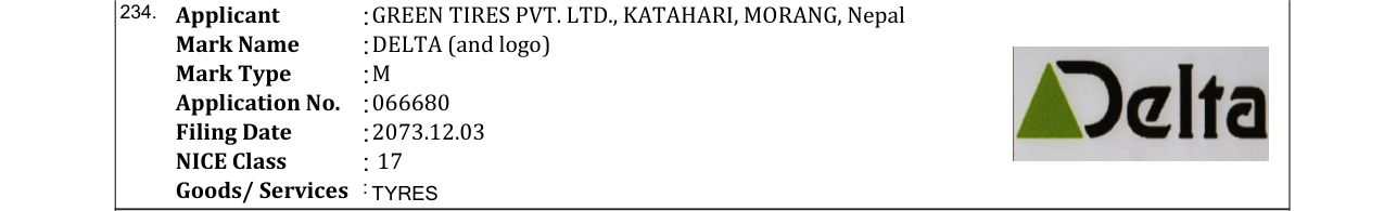 Original bulletin entry for DELTA (and logo)