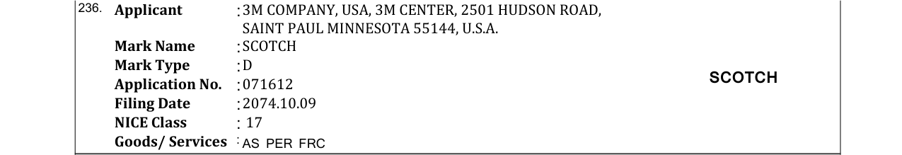 Original bulletin entry for SCOTCH