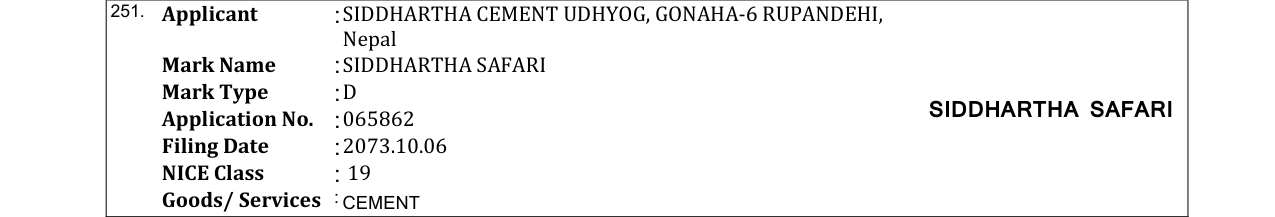 Original bulletin entry for SIDDHARTHA SAFARI
