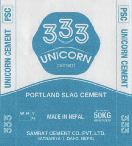 333 UNICORN CEMENT (and logo) trademark logo