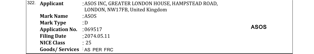 Original bulletin entry for ASOS