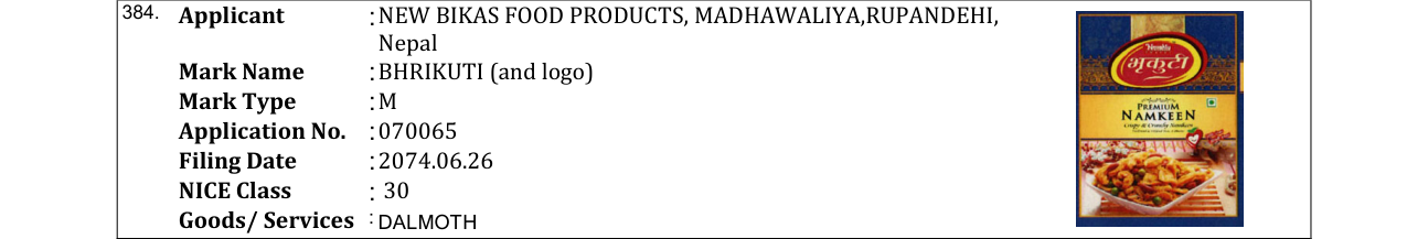 Original bulletin entry for BHRIKUTI (and logo)