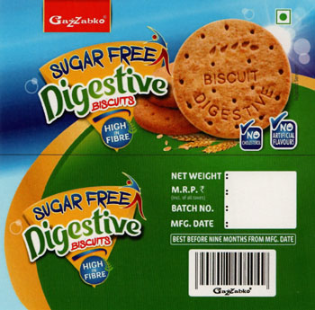 GAZZABKO SUGER FREE DIGESTIVE BISCUITS (and logo) trademark logo