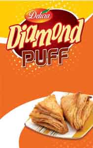 DELICIA DIAMOND PUFF (and logo) trademark logo