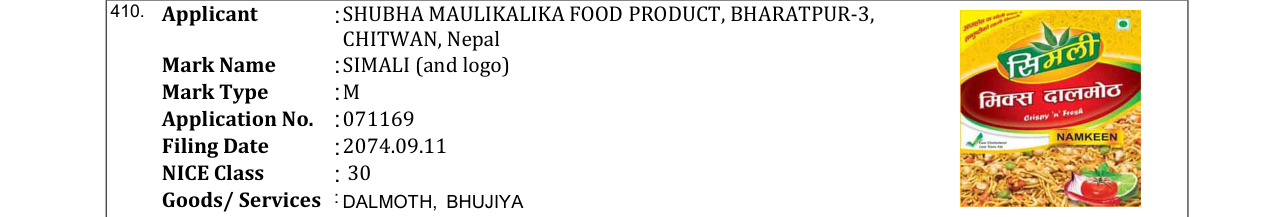 Original bulletin entry for SIMALI (and logo)