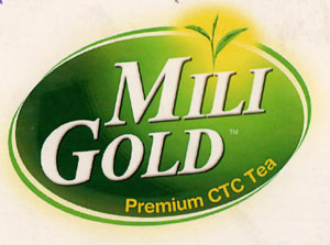 MILI GOLD (and logo) trademark logo