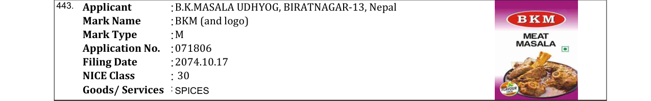 Original bulletin entry for BKM (and logo)