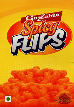 GAZZABKO SPICY FLIPS (and logo) trademark logo