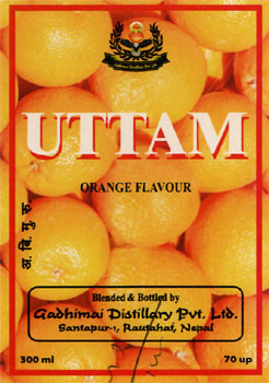 UTTAM ORANGE FLAVOUR (and logo) trademark logo