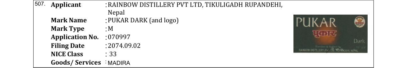 Original bulletin entry for PUKAR DARK (and logo)