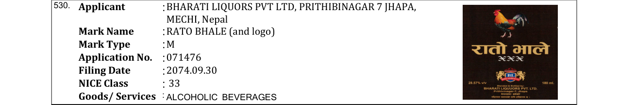 Original bulletin entry for RATO BHALE (and logo)