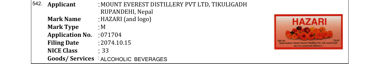 Original bulletin entry for HAZARI (and logo)