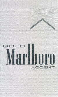 MARLBORO GOLD ACCENT LABEL (and logo) trademark logo