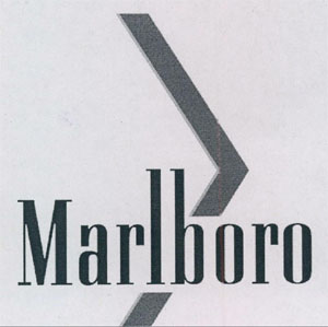 MARLBORO W/ROOFLINE(SIDEWAYS) DEVICE (and logo) trademark logo