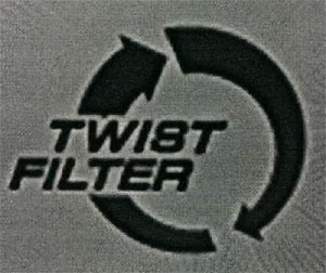 TWIST FILTER LABEL (and logo) trademark logo