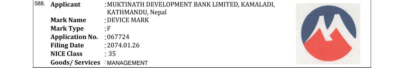 Original bulletin entry for DEVICE MARK
