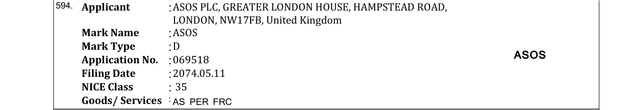 Original bulletin entry for ASOS