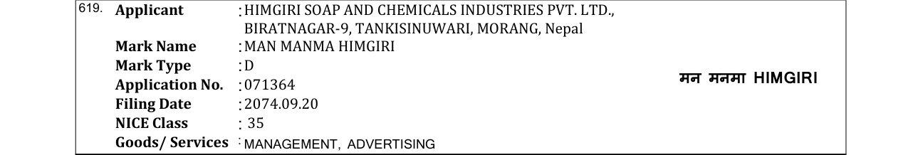 Original bulletin entry for MAN MANMA HIMGIRI