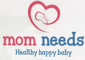 MOM NEEDS HEALTHY HAPPY BABY (and logo) trademark logo