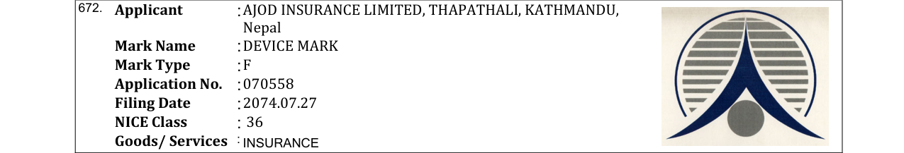Original bulletin entry for DEVICE MARK