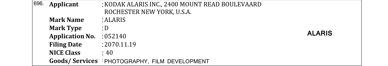 Original bulletin entry for ALARIS