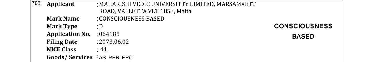 Original bulletin entry for CONSCIOUSNESS BASED