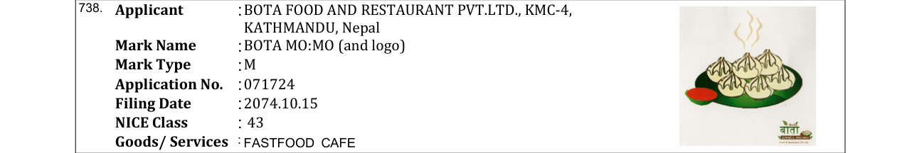 Original bulletin entry for BOTA MO:MO (and logo)