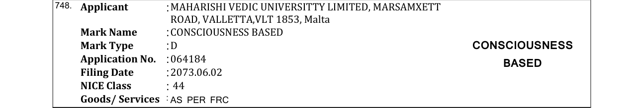 Original bulletin entry for CONSCIOUSNESS BASED