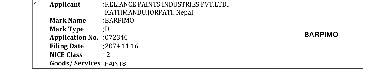 Original bulletin entry for BARPIMO