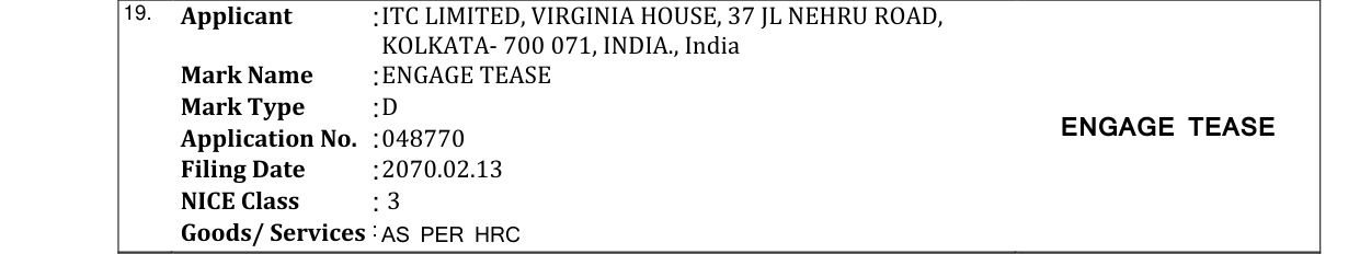Original bulletin entry for ENGAGE TEASE