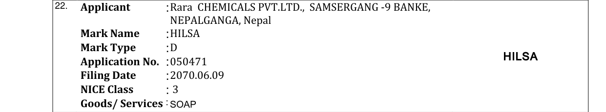 Original bulletin entry for HILSA