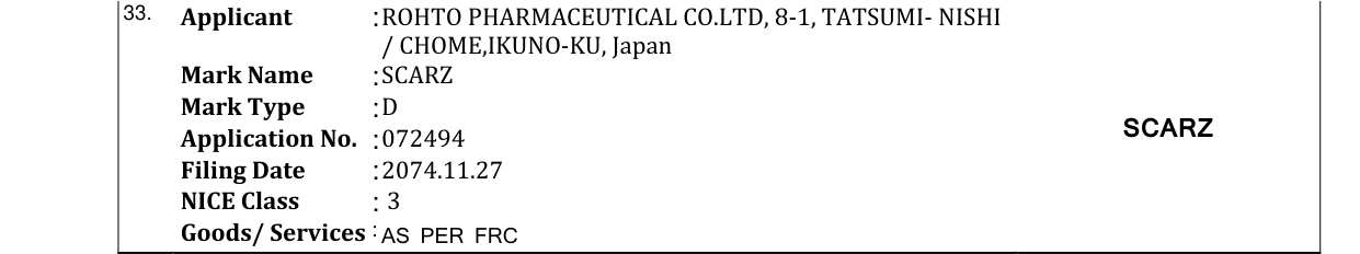 Original bulletin entry for SCARZ