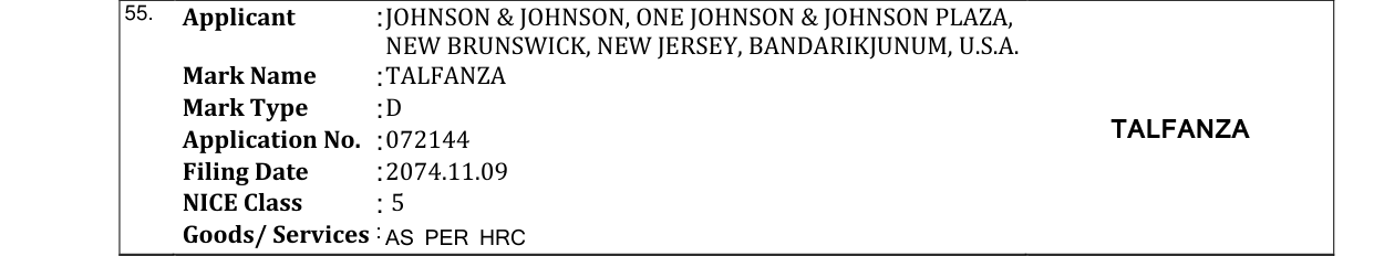 Original bulletin entry for TALFANZA