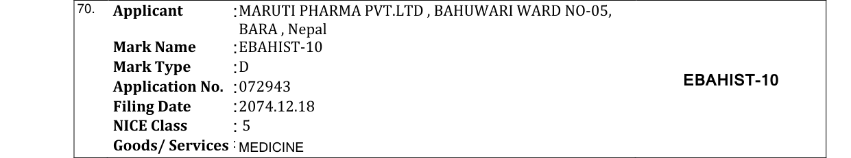 Original bulletin entry for EBAHIST-10