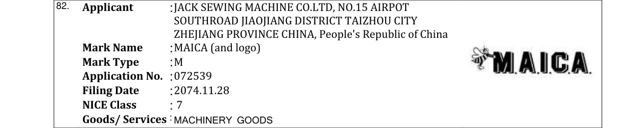 Original bulletin entry for MAICA (and logo)