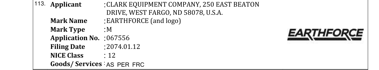 Original bulletin entry for EARTHFORCE (and logo)