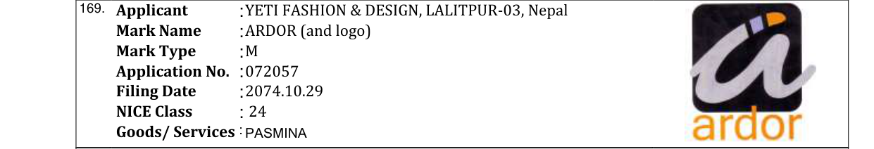 Original bulletin entry for ARDOR (and logo)