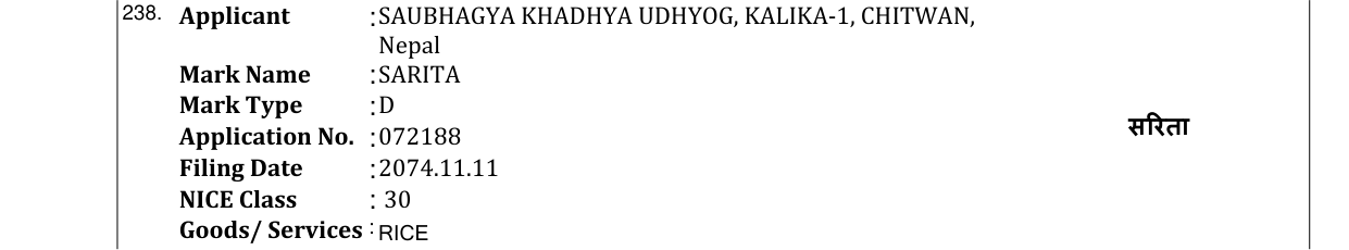 Original bulletin entry for SARITA