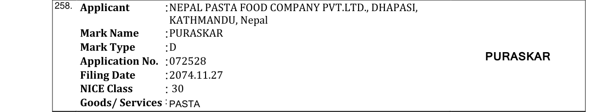 Original bulletin entry for PURASKAR