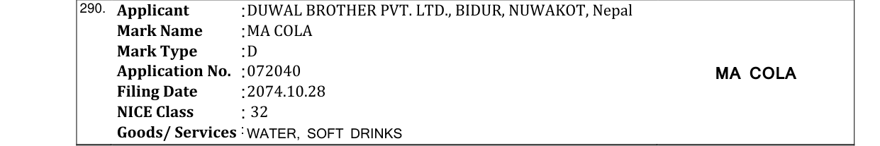 Original bulletin entry for MA COLA