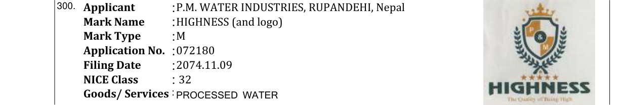 Original bulletin entry for HIGHNESS (and logo)