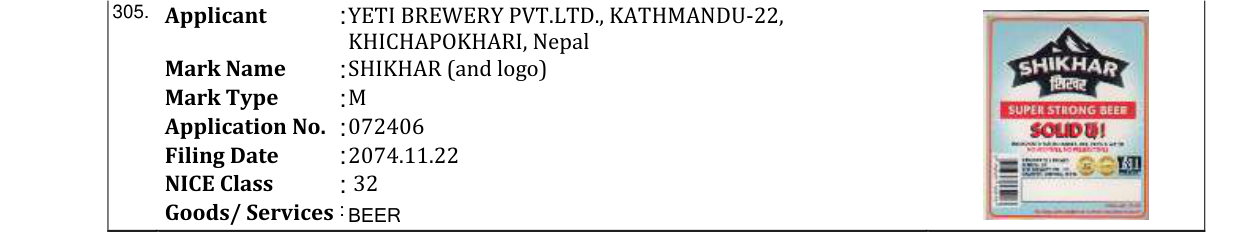 Original bulletin entry for SHIKHAR (and logo)