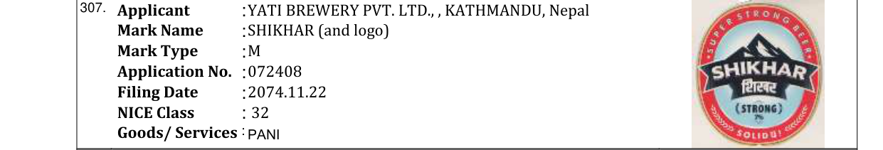 Original bulletin entry for SHIKHAR (and logo)