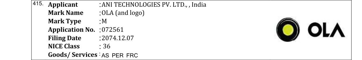 Original bulletin entry for OLA (and logo)