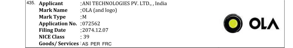 Original bulletin entry for OLA (and logo)