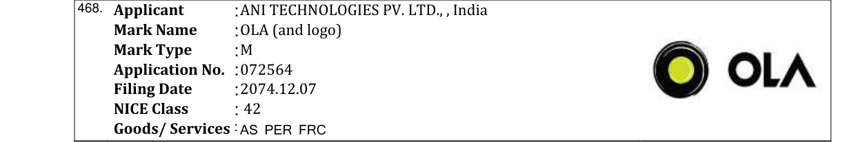 Original bulletin entry for OLA (and logo)