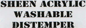 SHEEN ACRYLIC WASHABLE DISTEMPER (and logo) trademark logo