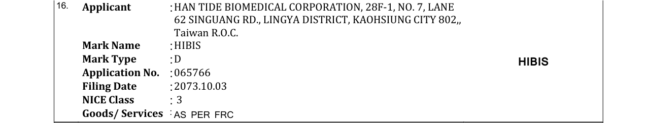 Original bulletin entry for HIBIS