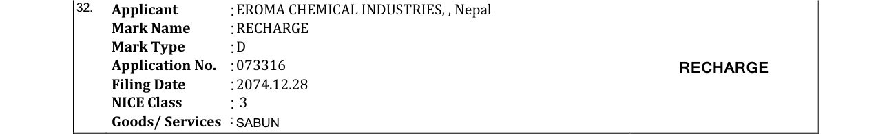 Original bulletin entry for RECHARGE