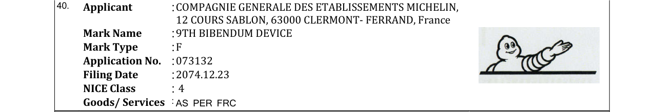 Original bulletin entry for 9TH BIBENDUM DEVICE